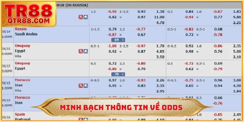 Minh bạch thông tin về odds